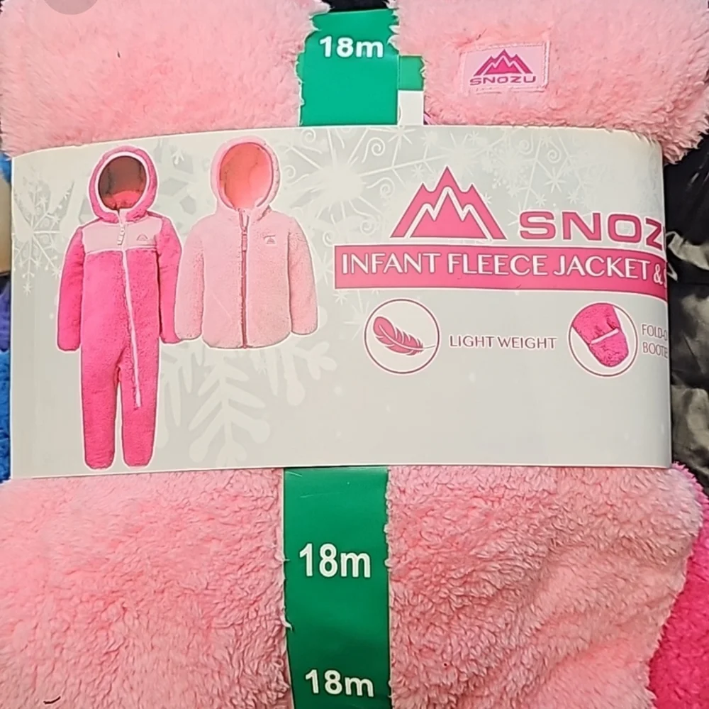 Snozu Infant 2-piece Fleece Sets bundle, pink nwt 18m (4 pieces total)
